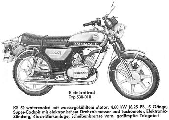 Zndapp-Schaltplan Typ 530-010 KS 50 Watercooled